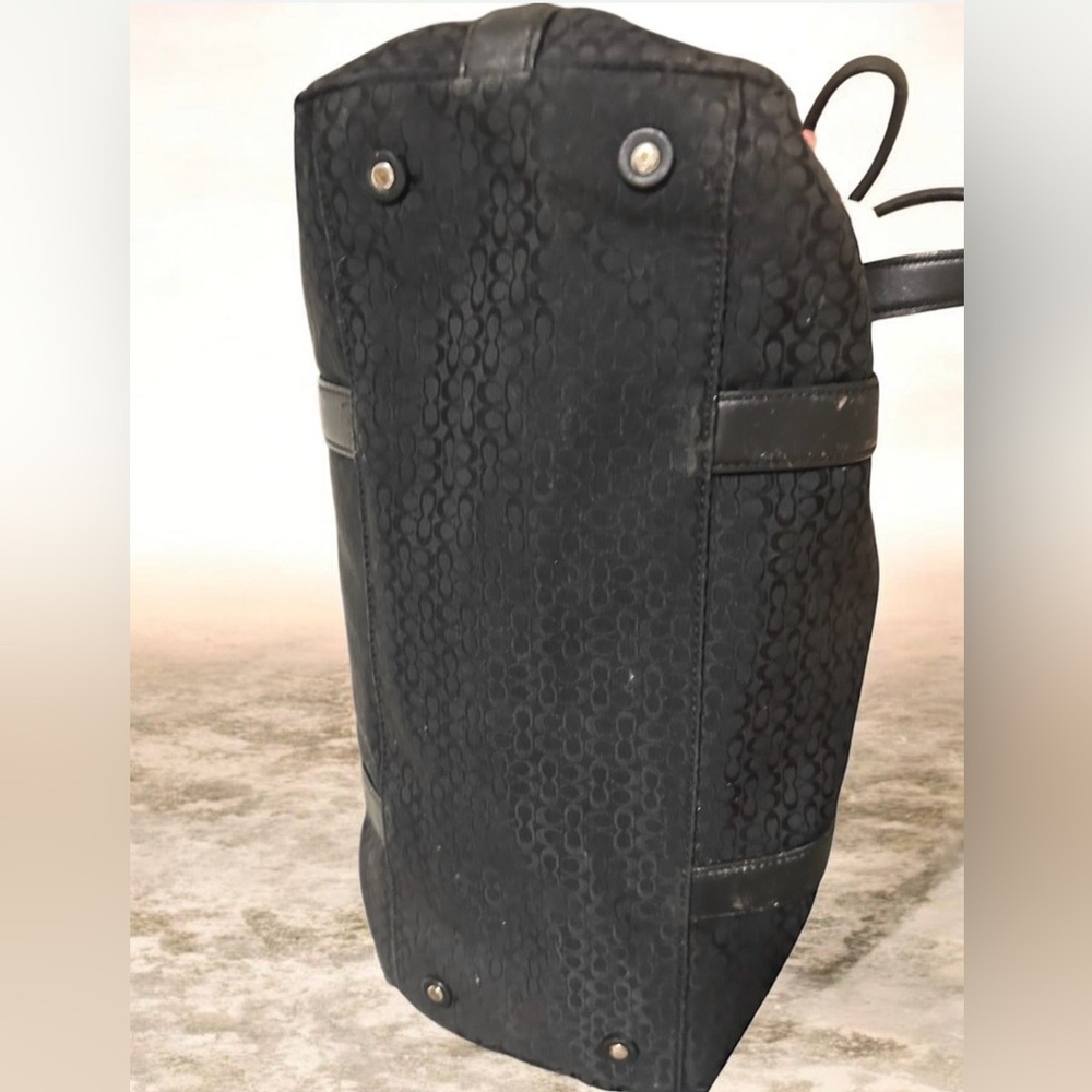 Coach❤️Hampton Black Signature Monogram X-Large Tote/Laptop Bag - Picture 4 of 15